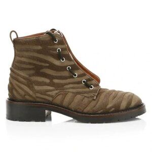 Rag & Bone Cannon Zip-Up Zebra-Stripe Calf Hair Combat Boots size 8 (38)